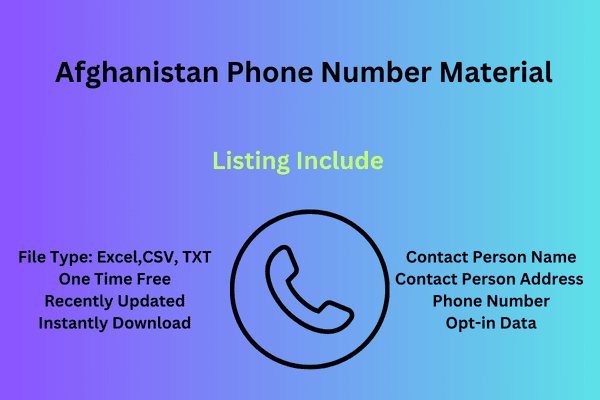 Afghanistan Phone Number Material