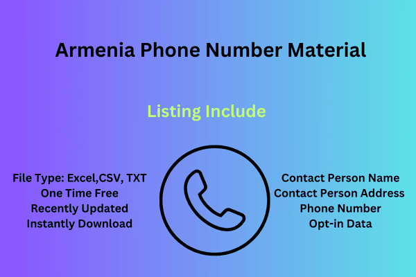 Armenia Phone Number Material