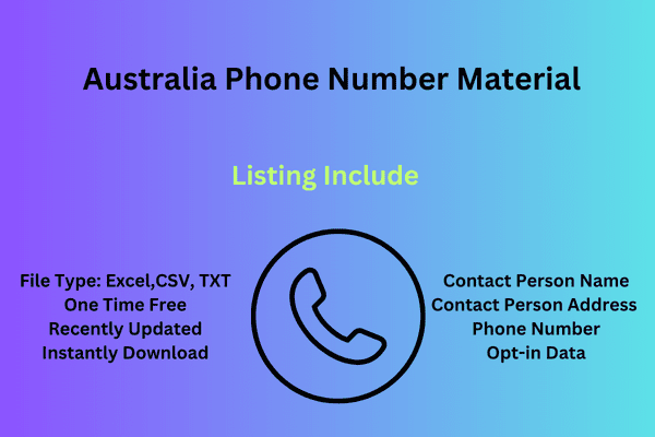 Australia Phone Number Material