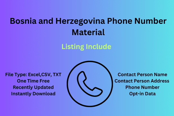 Bosnia and Herzegovina Phone Number Material