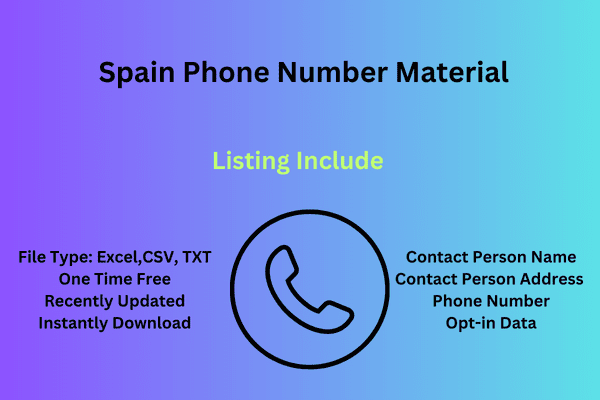 Spain Phone Number Material